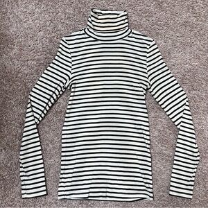 Splendid Striped Knit Long Sleeve Turtleneck Top